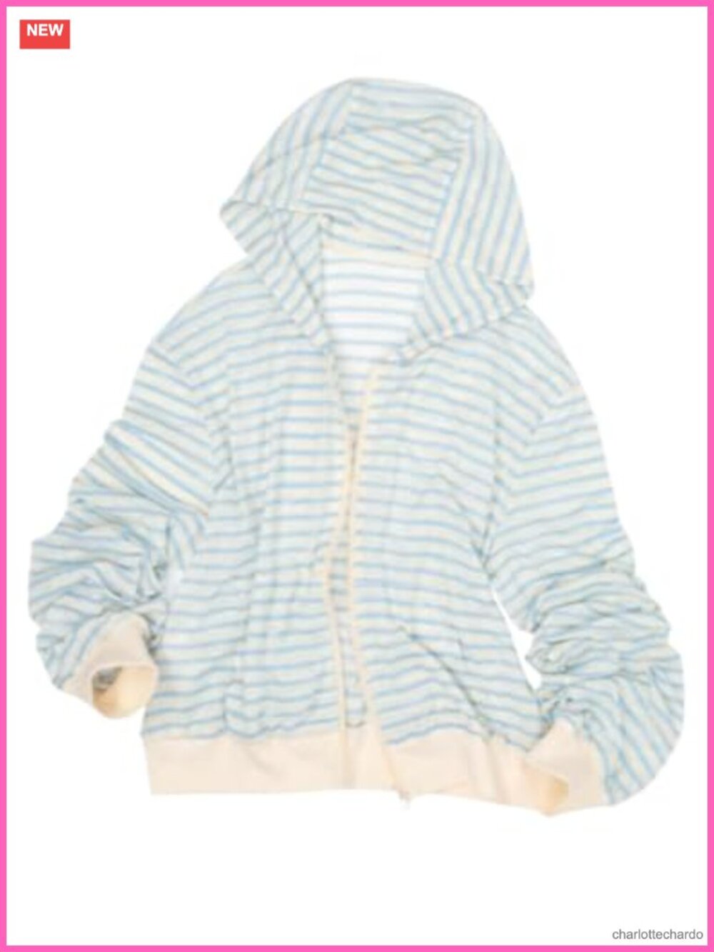 Striped Zip Up Hoodie Kawaii Y2K Bow Fairy Grunge Streetwear